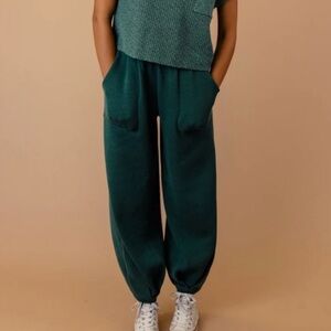 Free People Beach Freya Knit Balloon Parachute Knit Green Pants XS